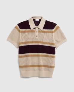 Dries van Noten Polo En Tricot Mindo Beige/Rayures | T-Shirts