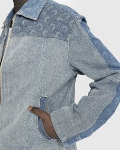 Marine Serre Veste En Jean Regenere Bleu | Vetements D'Exterieur