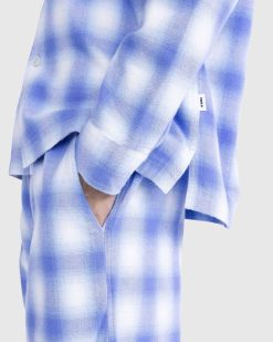 Tekla Chemise De Pyjama En Flanelle A Carreaux Bleu Clair | Sous-Vetement