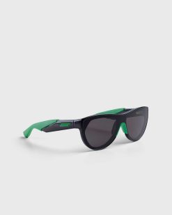 Bottega Veneta Lunettes De Soleil Mitre Carrees Arrondies En Acetate Injecte Noir/Vert | Des Lunettes De Soleil