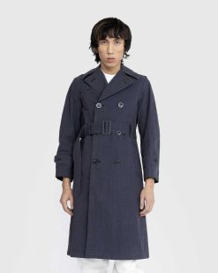 Maison Margiela Trench-Coat A Double Boutonnage Noir/Delave | Vetements D'Exterieur