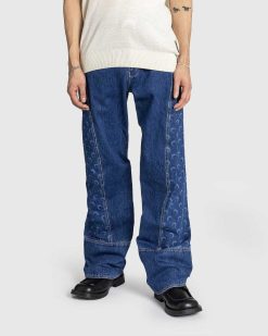 Marine Serre Pantalon Baggy En Denim Deadstock Bleu | Pantalon