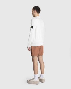 Stone Island Tricot De Coton Doux Cotele Blanc | Tricots