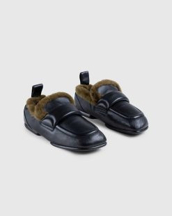 Dries van Noten Mocassins Rembourres En Fausse Fourrure Noir | Chaussures