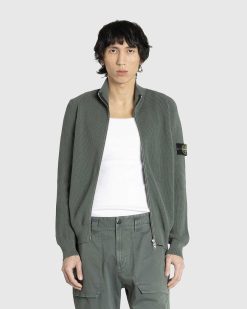 Stone Island Cardigan Zippe Gris Tourterelle | Tricots