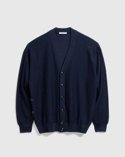 Lemaire Cardigan Torsade Decontracte Bleu Marine Fonce | Tricots