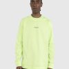 Acne Studios T-Shirt Manches Longues Logo Coton Bio Vert Fluo | T-Shirts