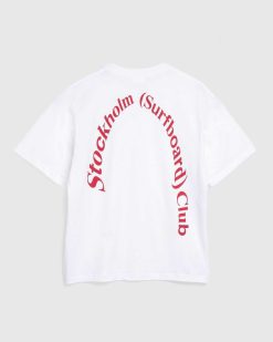 Stockholm Surfboard Club T-Shirt Logo Blanc/Rouge | T-Shirts