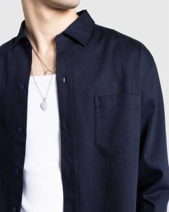 Meta Campania Collective Chemise En Coton D'Epaisseur Moyenne Non Doublee Pablo Bleu Nuit | Chemises