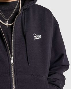 Patta Pull A Capuche Zippe Classique Noir | Sueurs