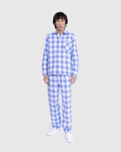 Tekla Pantalon De Pyjama En Flanelle A Carreaux Bleu Clair | Sous-Vetement