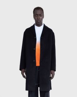 Acne Studios Manteau A Simple Boutonnage Noir | Vetements D'Exterieur