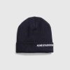 Acne Studios Bonnet Logo Brode Noir | Accessoires D'Hiver