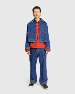 Bode Veste En Jean Brodee Indigo | Vetements D'Exterieur