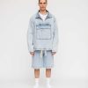 Acne Studios Anorak Denim Demi-Zip Delave Bleu Clair | Vetements D'Exterieur