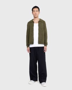 Acne Studios Polo Laine Cardigan Olive Fonce | T-Shirts