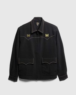 Needles Veste De Sport Western En Double Tissu Noir | Chemises