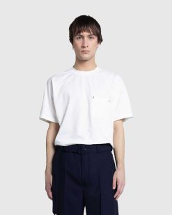 And Wander Merino Base Ss T Blanc Casse | T-Shirts