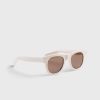 Saint Laurent Lunettes De Soleil A Monture Ronde Sl 571 Ivoire/Marron | Des Lunettes De Soleil