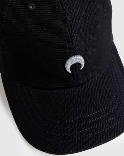 Marine Serre Casquette De Baseball En Toile Noire | Chapeaux