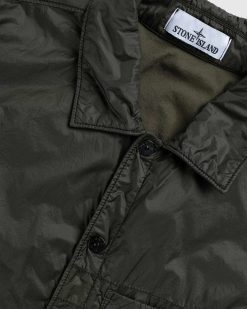 Stone Island Surchemise Nylon Enduit Olive | Chemises