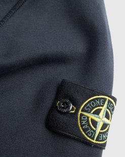 Stone Island Sweat A Capuche Polaire Bleu Marine | Sueurs