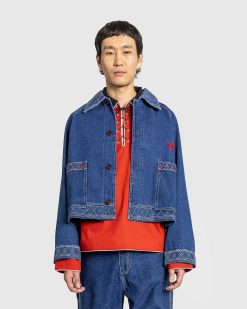 Bode Veste En Jean Brodee Indigo | Vetements D'Exterieur