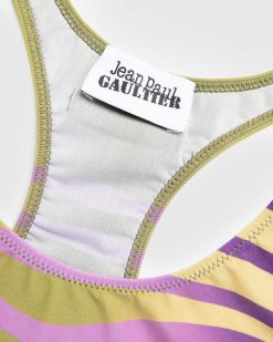 Jean Paul Gaultier Maillot De Bain Imprime Morphing Stripes Vert | Maillots De Bain