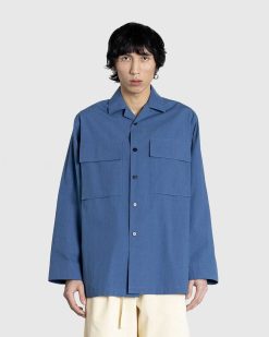 Jil Sander Chemise Poche A Rabat Bleu Francais | Chemises