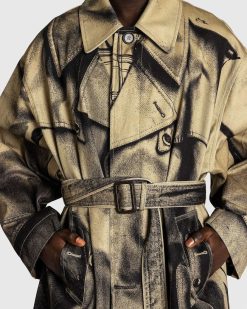 Jean Paul Gaultier Trench Trompe L'Oeil Sable/Noir | Vetements D'Exterieur