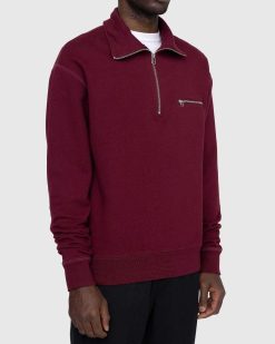 Highsnobiety Polaire Classic Quarter Zip Bordeaux | Sueurs