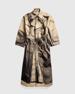 Jean Paul Gaultier Trench Trompe L'Oeil Sable/Noir | Vetements D'Exterieur