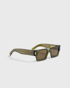 Saint Laurent Lunettes De Soleil A Monture Carree Sl 572, Vert/Marron | Des Lunettes De Soleil