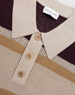 Dries van Noten Polo En Tricot Mindo Beige/Rayures | T-Shirts