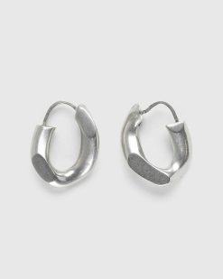 Maison Margiela Boucles D'Oreilles Semi-Polies Argent | Bijoux