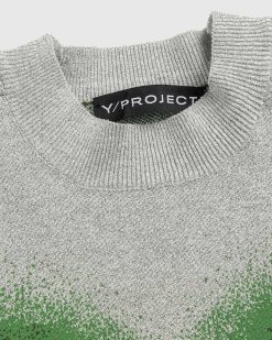 Y/Project Pull Col Rond En Maille Degradee Vert | Tricots