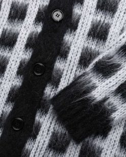 Marni Cardigan Mohair A Carreaux Noir | Tricots