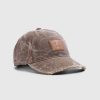 Acne Studios Casquette Patch Visage En Cuir Marron Toffee | Chapeaux