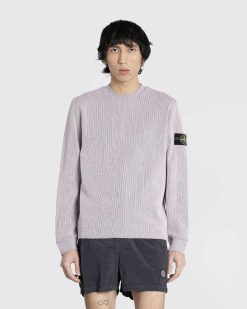 Stone Island Pull En Maille Avec Badge Logo Rose | Tricots