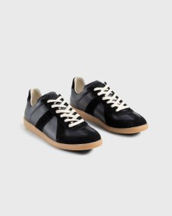 Maison Margiela Baskets Replique En Cuir Noir | Baskets