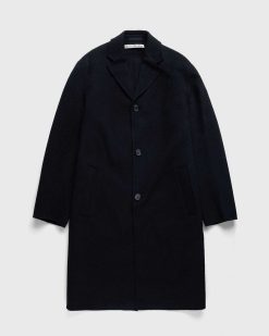 Acne Studios Manteau A Simple Boutonnage Noir | Vetements D'Exterieur