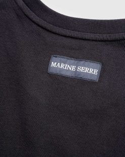 Marine Serre T-Shirt Uni Jersey Coton Bio Noir | T-Shirts