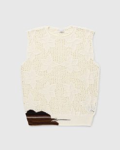 Dries van Noten Gilet Pull Maille Meddo Ecru | Tricots