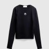 Marine Serre Pull Core Knit Dos Ouvert Noir | T-Shirts