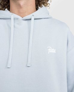 Patta Pull Basique A Capuche Bleu Perle | Sueurs