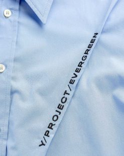 Y/Project Chemise A Logo Pince Evergreen Bleu Clair | Chemises