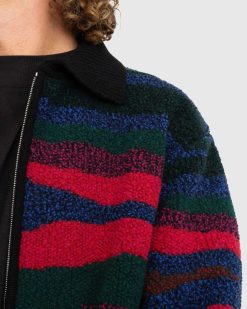 Missoni Blouson Bomber En Laine Noir/Rouge | Vetements D'Exterieur