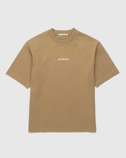 Acne Studios T-Shirt Logo Beige Boue | T-Shirts