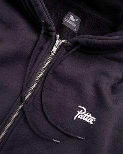 Patta Pull A Capuche Zippe Classique Noir | Sueurs