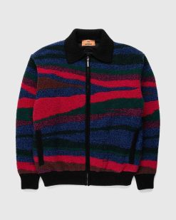 Missoni Blouson Bomber En Laine Noir/Rouge | Vetements D'Exterieur